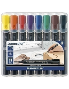 MARCADOR PERMANENTE STAEDTLER 352 LUMOCOLOR CONICO ESTUCHE de 8