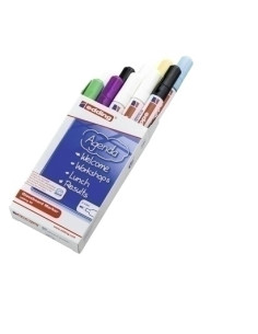 MARCADOR PIZARRA CRISTAL EDDING 90 CONICO  BLISTER DE 10 4xblanco 2xnegro morado azul verde y amarillo