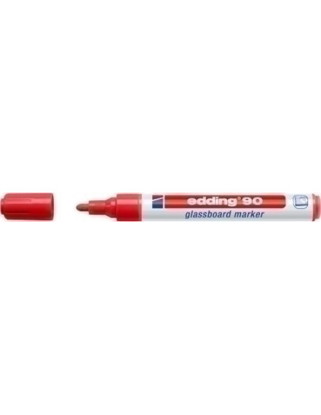 MARCADOR PIZARRA CRISTAL EDDING 90 CONICO ROJO