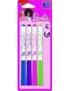 MARCADOR PIZARRA MAPED BARBIE BLISTER de 4