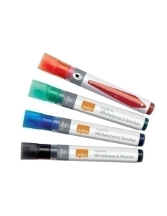 MARCADOR PIZARRA NOBO LIQUID BISELADO CAJA de 4 SURTIDOS
