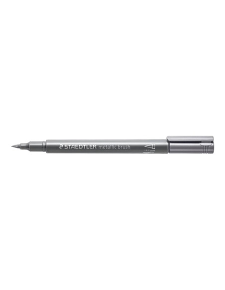 MARCADOR TOPACA NO PERM STAEDTLER 8321 METALICO PUNTA PINCEL PLATA