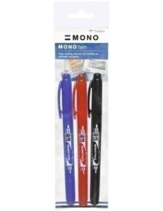 MARCADOR TOPACA PERM TOMBOW MONO TWIN DOBLE PUNTA 0408 PACK de 3 negro azul y rojo