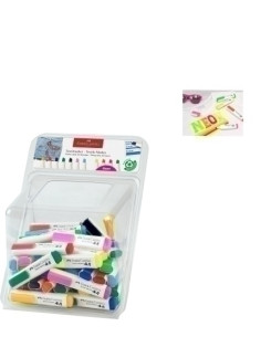 MARCADOR TEXTIL FABER CASTELL ESPECIAL ROPA EXPOSITOR BOMBONERA de 60 COLORES SURTIDOS