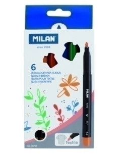 MARCADOR TEXTIL MILAN ESTUCHE de 6