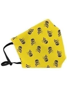 MASCARILLA DE PROTECCION REUTILIZABLE FULI GRANDE TALLA L SKULL AMARILLO
