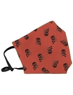 MASCARILLA DE PROTECCION REUTILIZABLE FULI GRANDE TALLA L SKULL ROJO