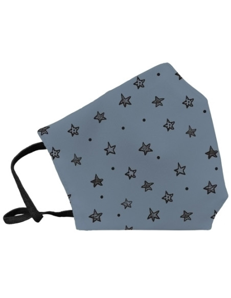 MASCARILLA DE PROTECCION REUTILIZABLE FULI PEQUEÑA TALLA S ESTRELLAS AZUL