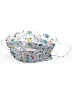 MASCARILLA QUIRURGICA IIR 3 CAPAS DESECHABLE FIRST PROTEC INFANTIL CITY PAQUETE de 10