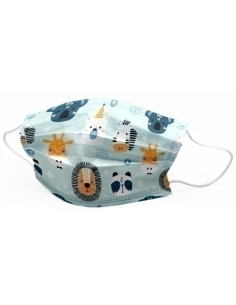 MASCARILLA QUIRURGICA IIR 3 CAPAS DESECHABLE FIRST PROTEC INFANTIL JUNGLA PAQUETE de 10