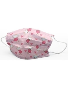 MASCARILLA QUIRURGICA IIR 3 CAPAS DESECHABLE FIRST PROTEC INFANTIL OSOS CORAZONES PAQUETE de 10