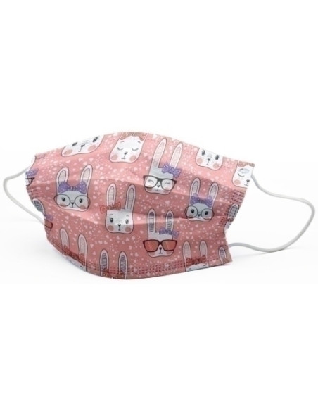 MASCARILLA QUIRURGICA IIR 3 CAPAS DESECHABLE FIRST PROTEC INFANTIL RABBITS PAQUETE de 10