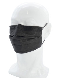 MASCARILLA QUIRURGICA IIR 3 CAPAS DESECHABLE FIRST PROTEC NEGRO PAQUETE de 10