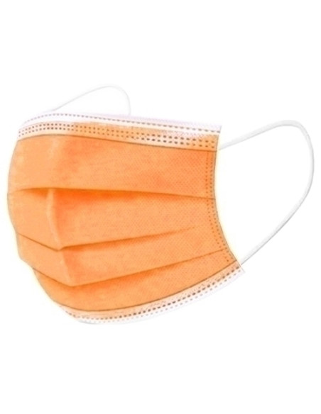 MASCARILLA QUIRURGICA IIR 3 CAPAS DESECHABLE GALMASK INFANTIL NARANJA PAQUETE de 10