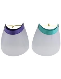 MASCARILLA-PANTALLA NIÑO IBERPLAS PROTECCION TRANSPARENTE PVC CON GOMA 245x190 PACK SURTIDO de 4 2 x2 colores verde y violeta
