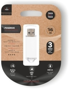 MEMORIA USB 16GB TECH-ONE-TECH BASIC 20 BLANCO Incluye Canon LPI de 024 