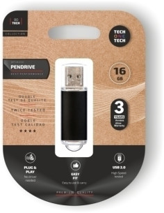 MEMORIA USB 16GB TECH-ONE-TECH BASIC 20 NEGRO Incluye Canon LPI de 024 