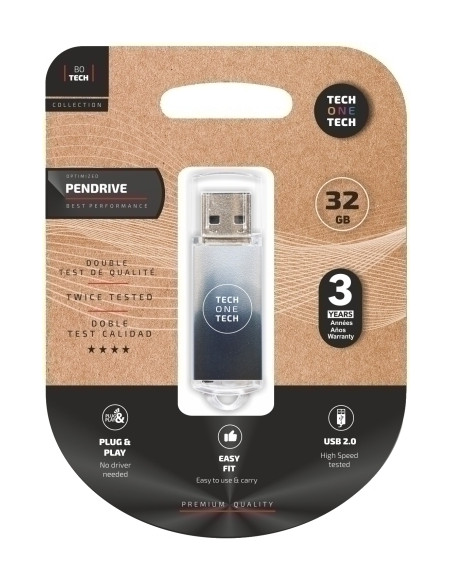 MEMORIA USB 32GB TECH-ONE-TECH BASIC 20 GRADIENT BLACK&WHITE Incluye Canon LPI de 024 