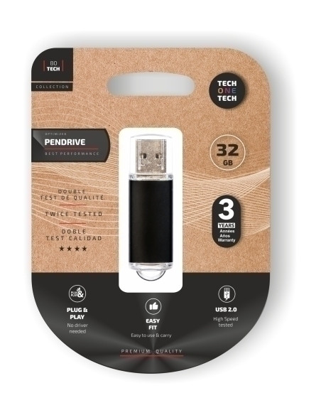 MEMORIA USB 32GB TECH-ONE-TECH BASIC 20 NEGRO Incluye Canon LPI de 024 