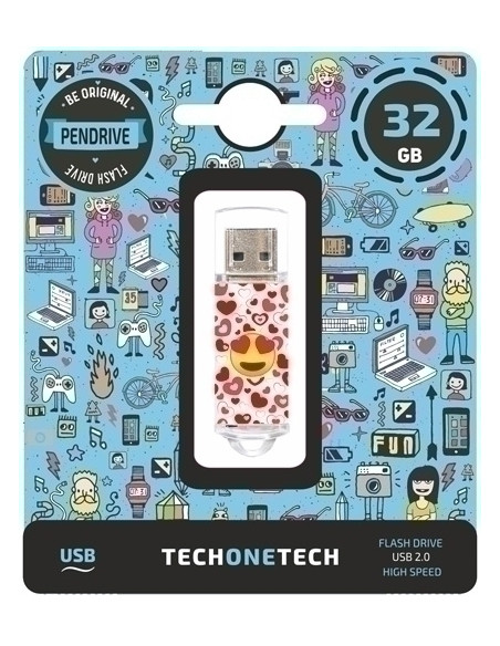 MEMORIA USB 32GB TECH-ONE-TECH HEART-EYES 20 Incluye Canon LPI de 024 
