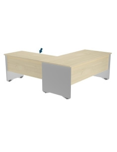 MESA ROCADA WORK ALA 100x60 ESTRUCTURA ALUMINIO TABLERO HAYA