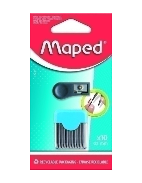 MINAS para COMPAS MAPED 20 ESTUCHE de 10  AFILAMINAS