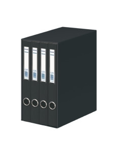 MODULO CARPETA ANILLAS DOHE CARTON FORRADO 4 udsF 2 anMIXTAS 25mm NEGRO