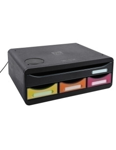 MODULO EXACOMPTA TOOLBOX MINI QI 4 CAJONES COLORES NEGROARLEQUIN