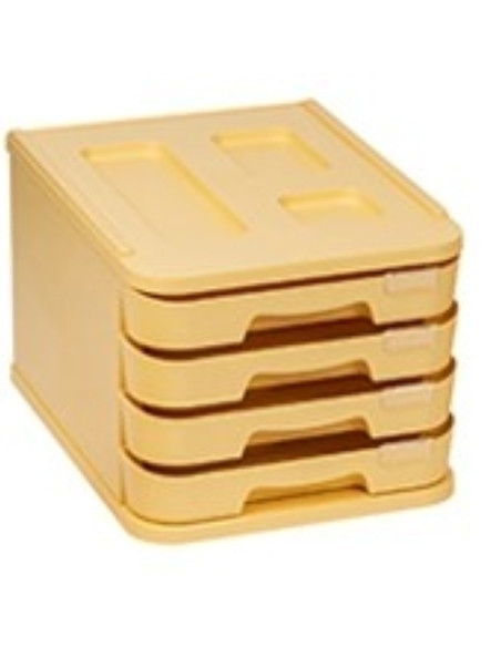 MODULO FAIBO 4 CAJONES AMARILLO PASTEL