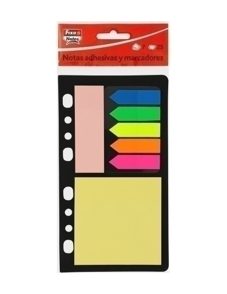 NOTAS  BANDERITAS ADHESIVAS FIXO NOTES SURTIDOS PACK DE 7pz