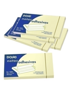 NOTAS ADHESIVAS DOHE 100h  75 x 125 mm AMARILLO