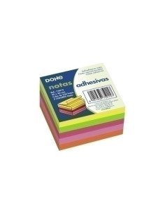 NOTAS ADHESIVAS DOHE CUBO 250h  50x50 mm 5 COLORES NEON