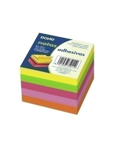 NOTAS ADHESIVAS DOHE CUBO 400h  75 x 75 mm 5 COLORES NEON