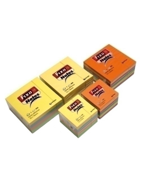 NOTAS ADHESIVAS FIXO NOTES CUBO 51x51 400 HOJAS COLORES PASTEL