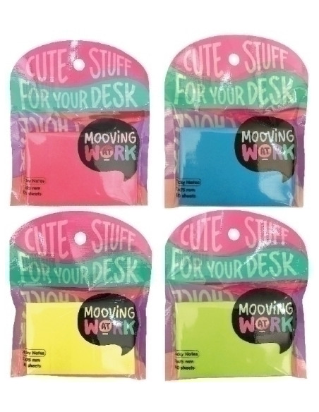 NOTAS ADHESIVAS MOOVING 100h 50x75 4 COLORES SURTIDOS