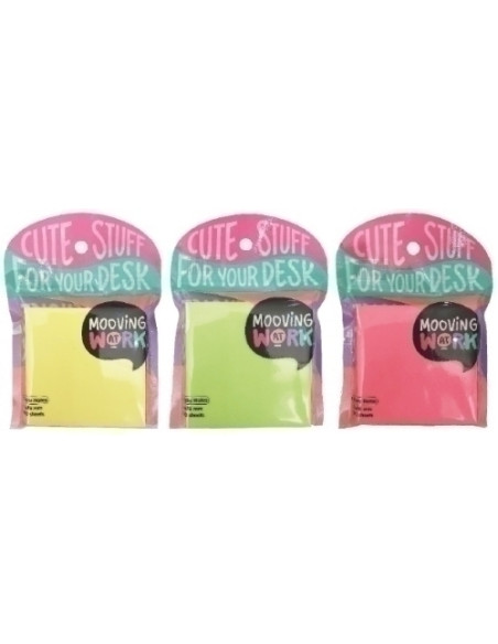 NOTAS ADHESIVAS MOOVING 100h 76x76 3 COLORES SURTIDOS