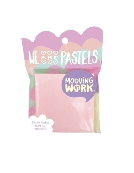 NOTAS ADHESIVAS MOOVING PASTEL 100h 76x76 COLORES SURTIDOS