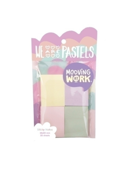 NOTAS ADHESIVAS MOOVING PASTEL 200h 38x50 4 COLORES