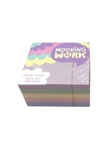NOTAS ADHESIVAS MOOVING PASTEL 400h 76x76 MULTICOLOR