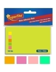 NOTAS ADHESIVAS SUPERTITE 75x125 NEON 100 uds