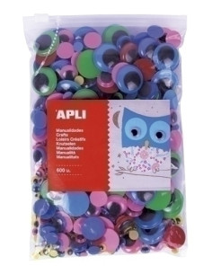 OJOS MOVILES APLI REDONDOS SURTIDOS BOLSA de 600