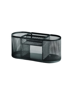 ORGANIZADOR SOBREMESA FOROFIS OVALADO METALICO MALLA NEGRO