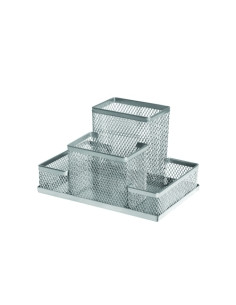 ORGANIZADOR SOBREMESA FOROFIS RECTANGULAR METALICO MALLA PLATEADO