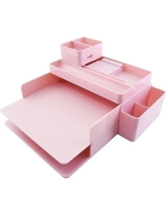 ORGANIZADOR SOBREMESA OFFICE BOX MINIMAL ROSA