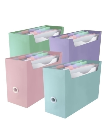 ORGANIZADOR de CARPETAS DE SOBREMESA OFFICE BOX FREE BLUSH A4 10 CARPETAS SURTIDO 4 COLORES