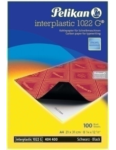 PAPEL CARBON PELIKAN INTERPLASTIC 1022G A4 caja de 100 NEGRO 404400