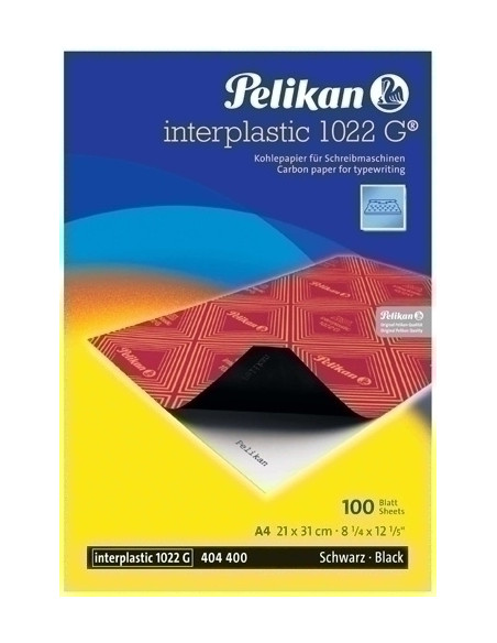 PAPEL CARBON PELIKAN INTERPLASTIC 1022G A4 caja de 100 NEGRO 404400