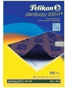 PAPEL CARBON PELIKAN PLENTICOPY 200H A4 caja de 100 AZUL 404426