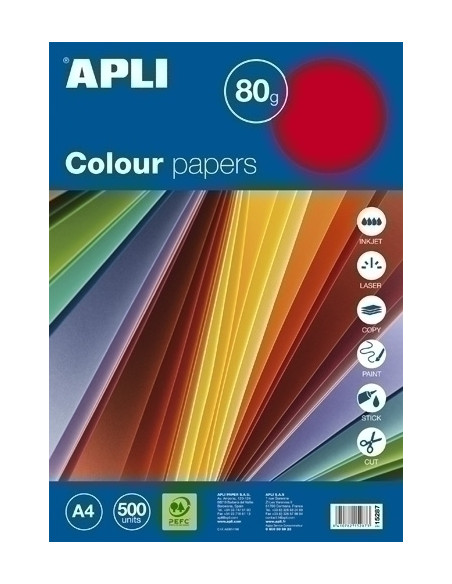 PAPEL COLOR A4 80g 500h SURTIDO FLUOR