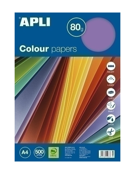 PAPEL COLOR A4 80g 500h SURTIDO INTENSO